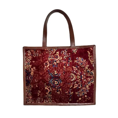 کیف دوشی چرم فرش ابریشم